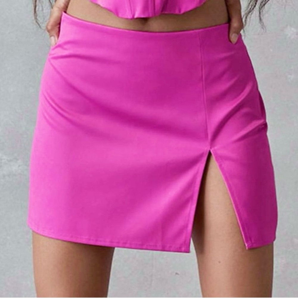 Ryan Destiny Pink Mini Skirt with Slit